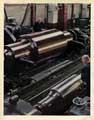 Grinding forged steel rolls at Thomas Firth and John Brown Ltd