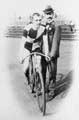 Sharrow Cycling Club: Portrait of a track cyclist (Harry Lee) and his assistant