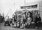 Sharrow Cycling Club Camp trip: members outside marquee with tents in background at Scarborough Sharrow Cycling Club Camp trip: members outside marquee with tents in background at Scarborough
