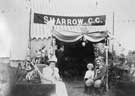 Sharrow Cycling Club Camp trip: family group outside club marquee at Scarborough