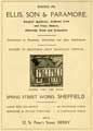 Advertisement for Ellis, Son and Paramore, surgical appliance manufacturers, Spring Street Works