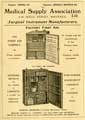Advertisement for Medical Supply Association Ltd,., surgical instrument manufacturers, Nos. 6 - 12 Holly Street