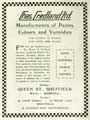 Advertisement for Chas. Credland Ltd., manufacturers of paints, colours and varnishes