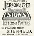 Advertisement for Jepson and Co. Ltd., signs, letters and posters, No. 20 Wellington Street Advertisement for Jepson and Co. Ltd., signs, letters and posters, No. 20 Wellington Street