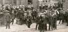Volunteers waiting to be enlisted at the recruiting office in St George's Terrace, Brook Hill. The batch of the enlisters is inside being examined
