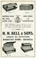 View: y05362 Advertisement for M. M. Bell and Sons, box manufacturers, Manhattan Works, Arundel Lane