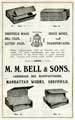 Advertisement for M. M. Bell and Sons, box manufacturers, Manhattan Works, Arundel Lane