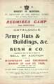Cover of sale catalogue of army huts and buildings, Redmires Camp