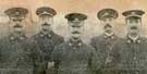 Five Sheffield sergeants with the 12th (Service) Battalion of the KOYLI which has been recruited from West Riding miners.