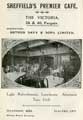 Advertisement for The Victoria, Sheffield's Premier Caf&eacute;, Nos. 38 and 30 Fargate Street
