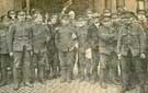 Group of Barnsley men belonging to the York and Lancaster Regiment outside the Victoria Hall, Nottingham
