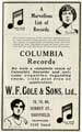 Advertisement for W. F. Cole and Sons Ltd., record shop, Nos. 76 - 80 Surrey Street