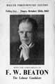 Cover of election leaflet for F. W. Beaton, Hallam Parliamentary Election Cover of election leaflet for F. W. Beaton, Hallam Parliamentary Election
