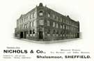 Advertisement for Nichols and Co., wholesale grocers, tea blenders and coffee roasters, Shalesmoor