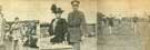 West Riding Royal Engineers' sports at Southwell. On left, two well-known Sheffielders give a stump speech. Centre, Col. Sir A.E.Bingham and Lady Bingham, who presented the prizes. On right, the sprint final