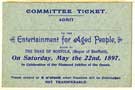 Diamond Jubilee of Queen Victoria - ticket to Entertainment for Aged People