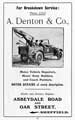 Advertisement for A. Denton and Co., motor mechanics, Abbeydale Road and Oak Street