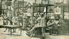 Diversion for the wounded in hospital. A keen game of billiards in the recreation room of the Greystones (Sheffield) military hospital, which was formerly the Greystones Council School, Greystones Road
