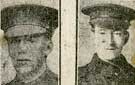 Left to right: Private F. Ashforth, Yorkshire Regiment, Sheffield, wounded; Lance Corporal J. T. Combs, King's Own Yorkshire Light Infantry (KOYLI) Grimesthorpe, Sheffield, wounded Left to right: Private F. Ashforth, Yorkshire Regiment, Sheffield, wounded; Lance Corporal J. T. Combs, King's Own Yorkshire Light Infantry (KOYLI) Grimesthorpe, Sheffield, wounded