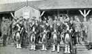 York and Lancaster Regiment, 4th Volunteer Battalion - Sheffield Pipe Band at Hucklow Camp, Easter 1916 York and Lancaster Regiment, 4th Volunteer Battalion - Sheffield Pipe Band at Hucklow Camp, Easter 1916