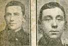 Left to right: Private Albert Webster, York and Lancaster Regiment [12th Battalion], Penistone, missing; Signaller W. H. Stancer, West Yorks, Sheffield, wounded