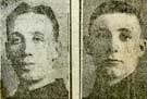 Left to right: Private S. James, King's Own Yorkshire Light Infantry (KOYLI), Tinsley, Sheffield wounded; Private C. Swift, York and Lancaster Regiment, Sheffield, wounded