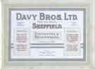 Advertisement for Davy Bros Ltd., engineers and boilermakers, Park Iron Works, Leveson Street