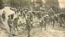 Men of the West Riding (Sheffield) Royal Engineers at the work of road-making as part of their instructional course 