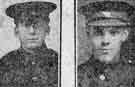 Left to right: Private Walter Wall, King's Own Yorkshire Light Infantry (KOYLI), Owlerton, Sheffield, missing, Lance Corporal Ernest Rowbuck Butterfield, King's Own Yorkshire Light Infantry (KOYLI), Rotherham, wounded