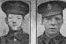 Left to right: Private J. H. Turner, York and Lancaster Regiment, Sheffield, wounded and septic poisoning; Private H. Pickford, York and Lancaster Regiment, Sheffield, wounded