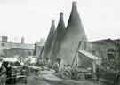 View: y06758 Thos. Firth and Sons, Ltd. Norfolk Works, Savile Street - exterior view of converting furnaces at Norfolk Works