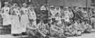 Soldiers and staff at Hathersage Red Cross hospital. Mrs Fairholme, commandant at centre Soldiers and staff at Hathersage Red Cross hospital. Mrs Fairholme, commandant at centre