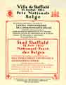 Cover of programme: Ville de Sheffield, 21 Juillet 1915, Fete Nationale Belge