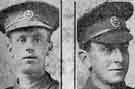 Left to right: Signaller J. W. Carrier, York and Lancaster Regiment, Sheffield, wounded, Private S. Ardern, York and Lancaster Regiment, Sheffield, wounded