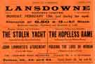 View: y08885 Advertisement: The Lansdowne Picture Palace, junction of London Road and Boston Street.