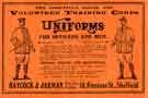 Advertisement: uniforms for the Sheffield Volunteer Training Corps from Haycock and Jarman, Pinstone Street
