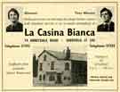 Advertisement: La Casina Bianca, Italian Restaurant, No. 74 Abbeydale Road