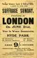 National Women's Social and Political Union - Suffrage Sunday excursion to London. Tickets from Wilson, Peck and Co., Pinstone Street, Sheffield, c. 1913 National Women's Social and Political Union - Suffrage Sunday excursion to London. Tickets from Wilson, Peck and Co., Pinstone Street, Sheffield, c. 1913