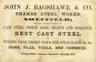 John J. Bagshawe and Co., steel manufacturers, Thames Steel Works, advertisement John J. Bagshawe and Co., steel manufacturers, Thames Steel Works, advertisement