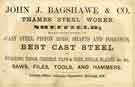 John J. Bagshawe and Co., steel manufacturers, Thames Steel Works, advertisement