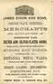 James Dixon and Sons, Cornish Place, advertisement