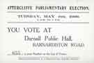 Attercliffe By-election, 1909, election flier (back): A Muir-Wilson (Independent Tariff Reform candidate)