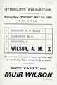 Attercliffe By-election, 1909, election flier (front): A Muir-Wilson (Independent Tariff Reform candidate)