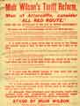 Attercliffe By-election, 1909, election flier (back): A Muir-Wilson (Independent Tariff Reform candidate) Attercliffe By-election, 1909, election flier (back): A Muir-Wilson (Independent Tariff Reform candidate)