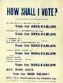 Attercliffe By-election, 1909, election flier (front): S King-Farlow (Conservative Party candidate) Attercliffe By-election, 1909, election flier (front): S King-Farlow (Conservative Party candidate)