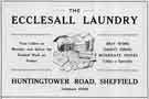 View: y09733 Advertisement for the Ecclesall Laundry, Huntingtower Road, Sheffield