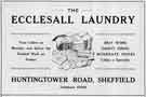 Advertisement for the Ecclesall Laundry, Huntingtower Road, Sheffield