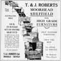 Advertisement for T. and J. Roberts Ltd., furniture store, Moorhead