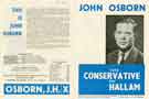 Election leaflet of John Osborn (1922 - 2015), Conservative candidate for the Hallam constituency 