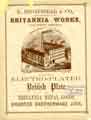 View: y10396 Advertisement for R. Broadhead and Co., (late Broadhead and Atkin) electroplaters, Britannia Works, Love Street